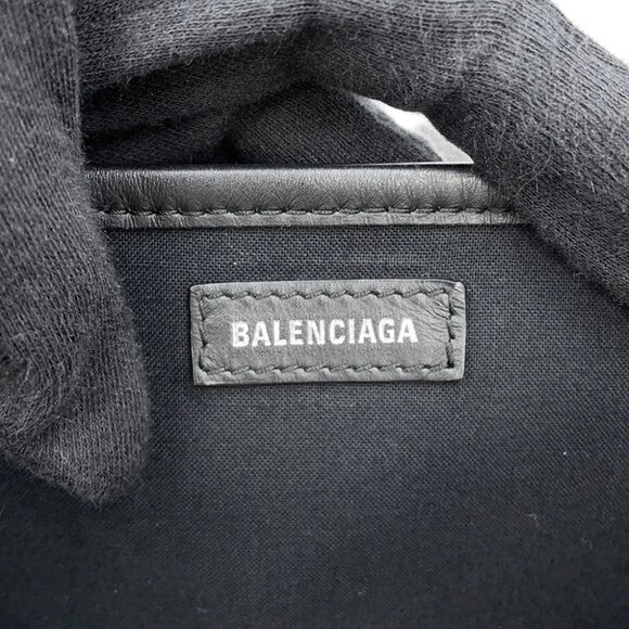BALENCIAGA Navy Kabas Size S Canvas/Leather Natural/Black - Picture 13 of 16